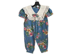 Vintage 80's floral baby romper 2T