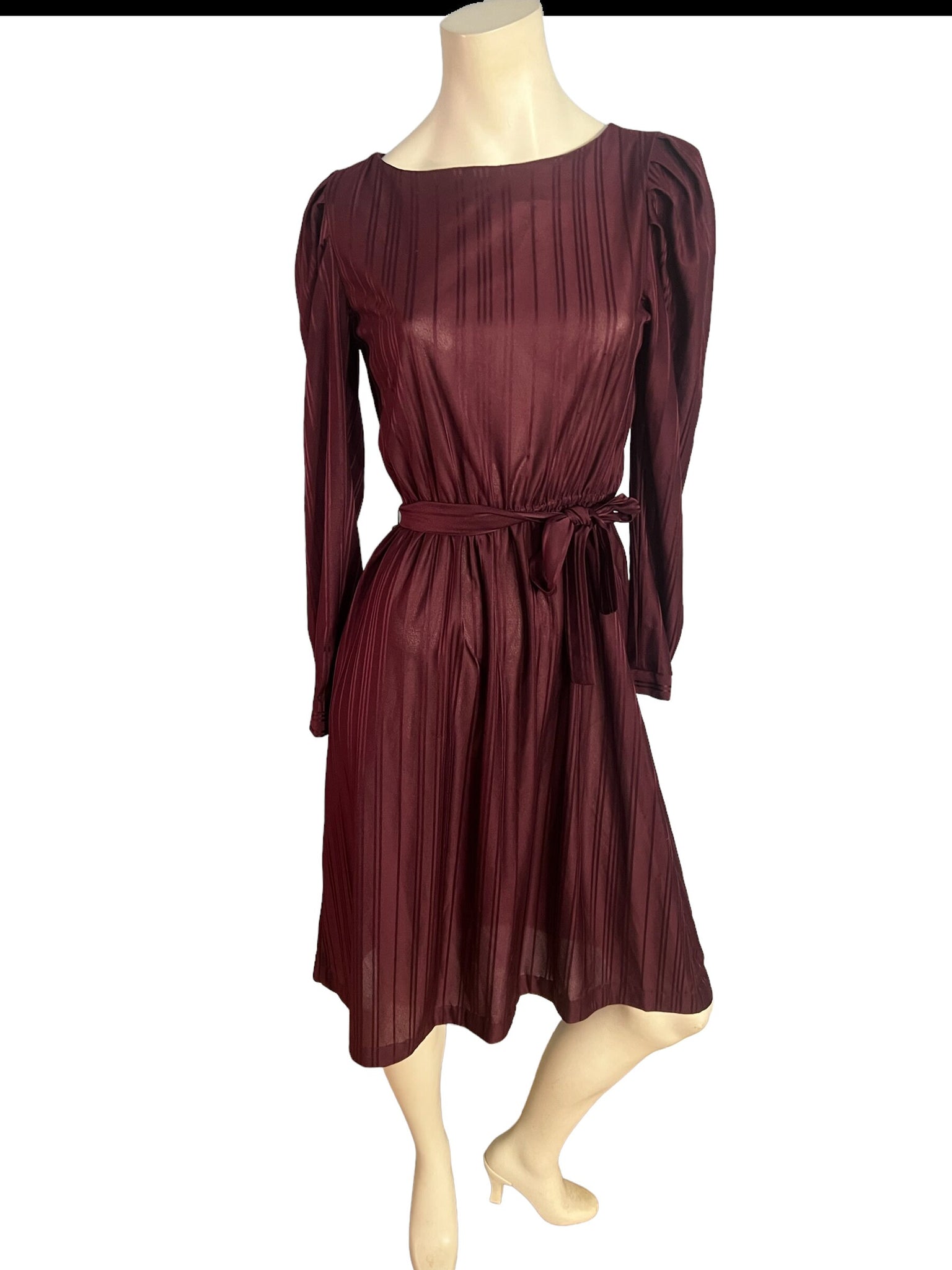 Vintage 70's 80's maroon dress sz 9 S M