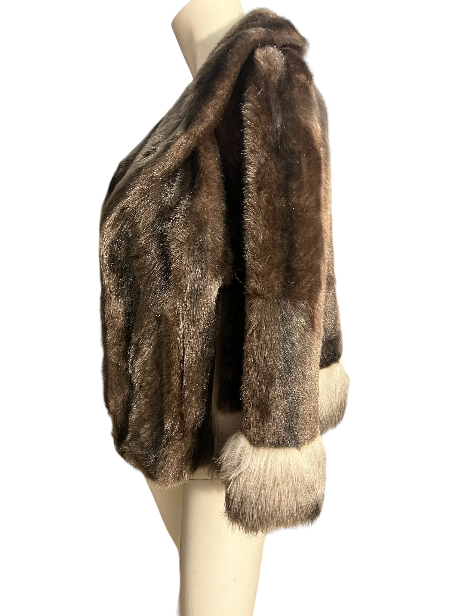 Vintage 70's faux fur cape shawl Glenoit