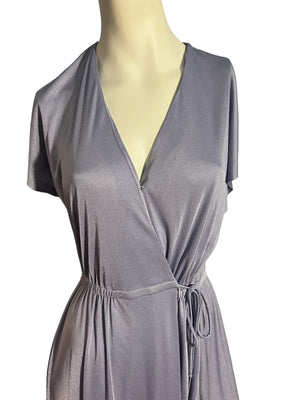 Vintage purple 70's wrap dress M L The Kollection