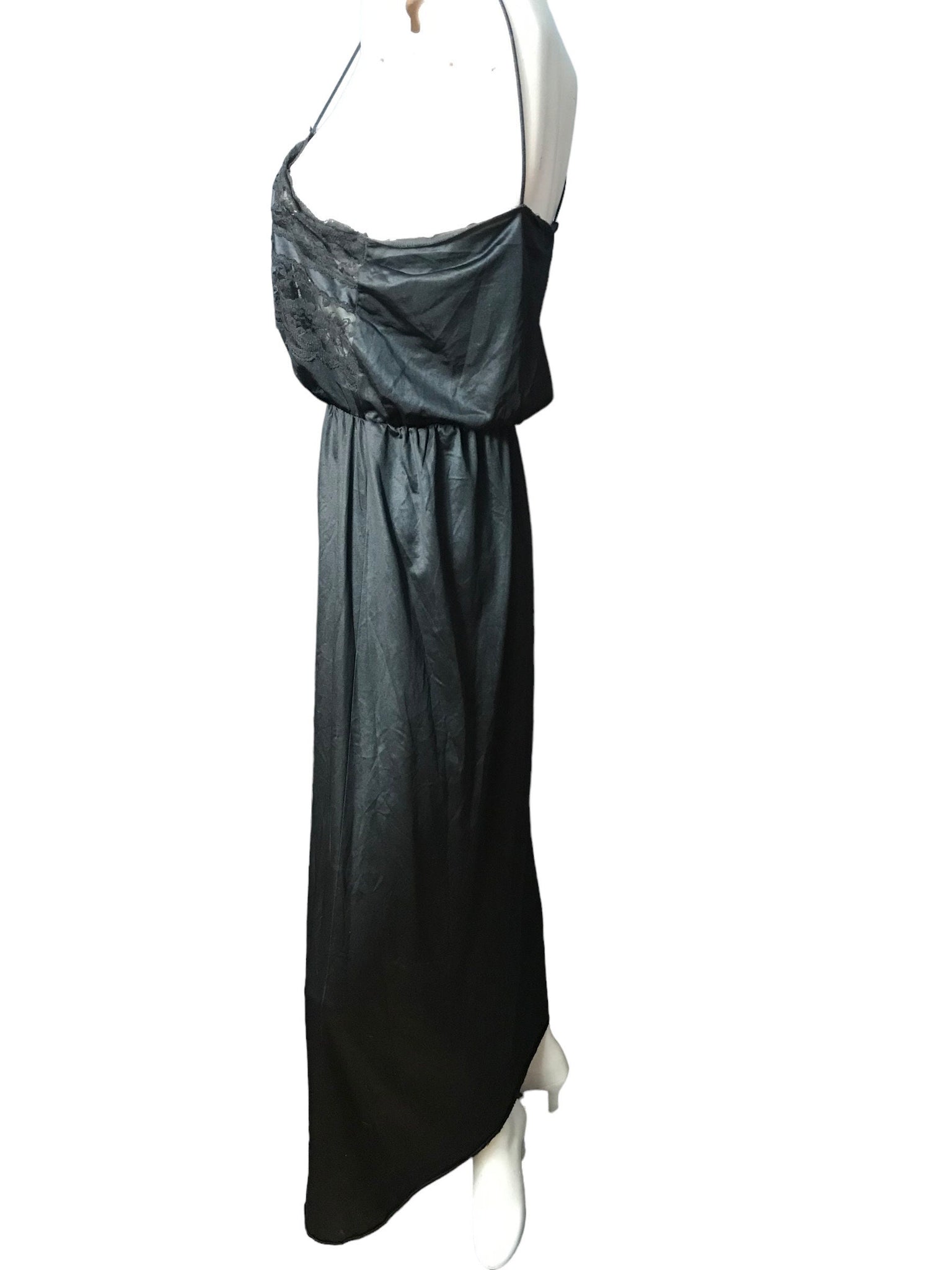 Vintage 70’s black Deena nightgown with sheer top M