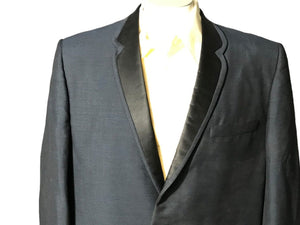 Vintage 60’s Mr Divine navy blue Contrast lapel tuxedo jacket 46 L