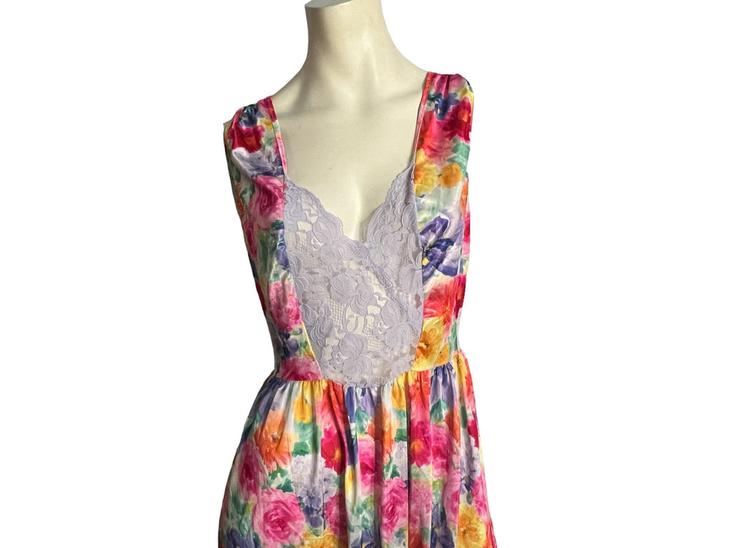 Vintage 80's floral nightgown L Adonna