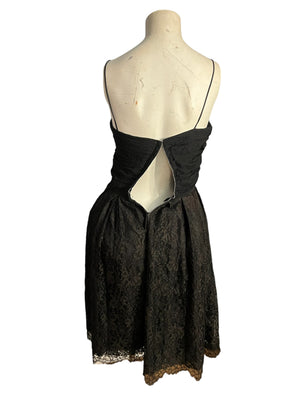 Vintage 50's black lace party dress Howard W