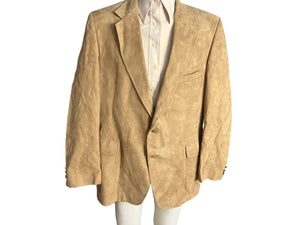 Vintage suede like tan suit jacket 46