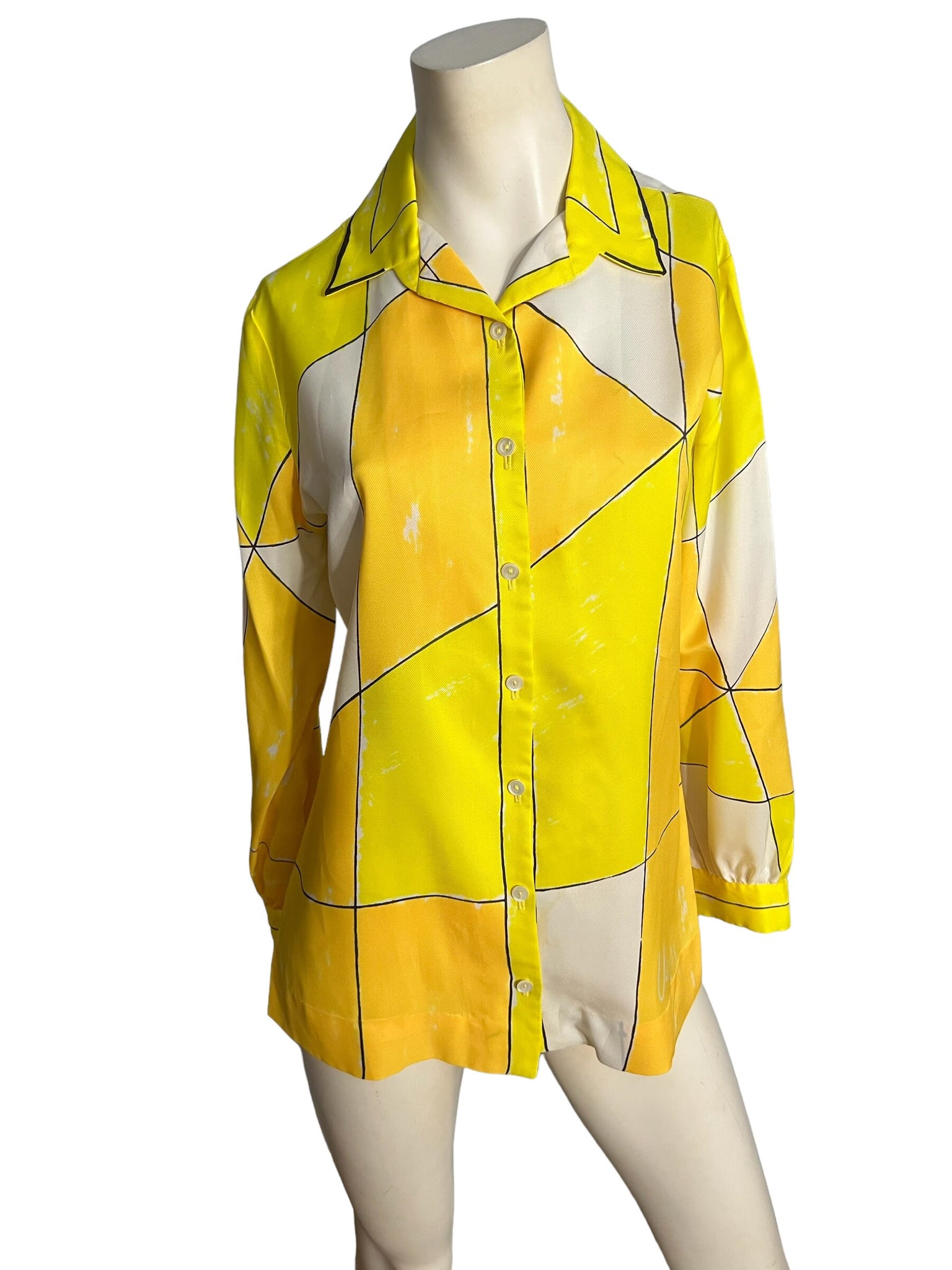 Vintage Vera yellow scarf shirt M