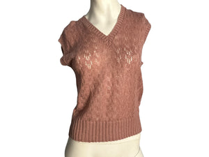 Vintage 70's pink sweater vest top M Sears