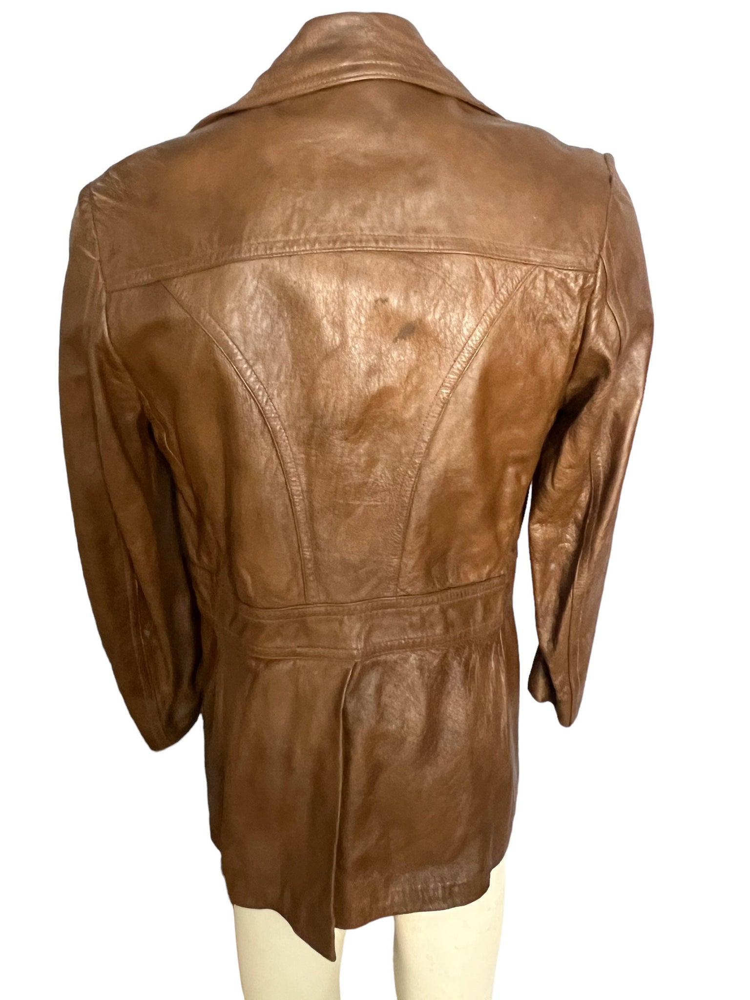 Vintage brown 70's leather jacket 40