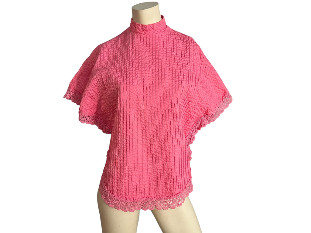 Vintage 60's pink caftan top M Lady Tucker