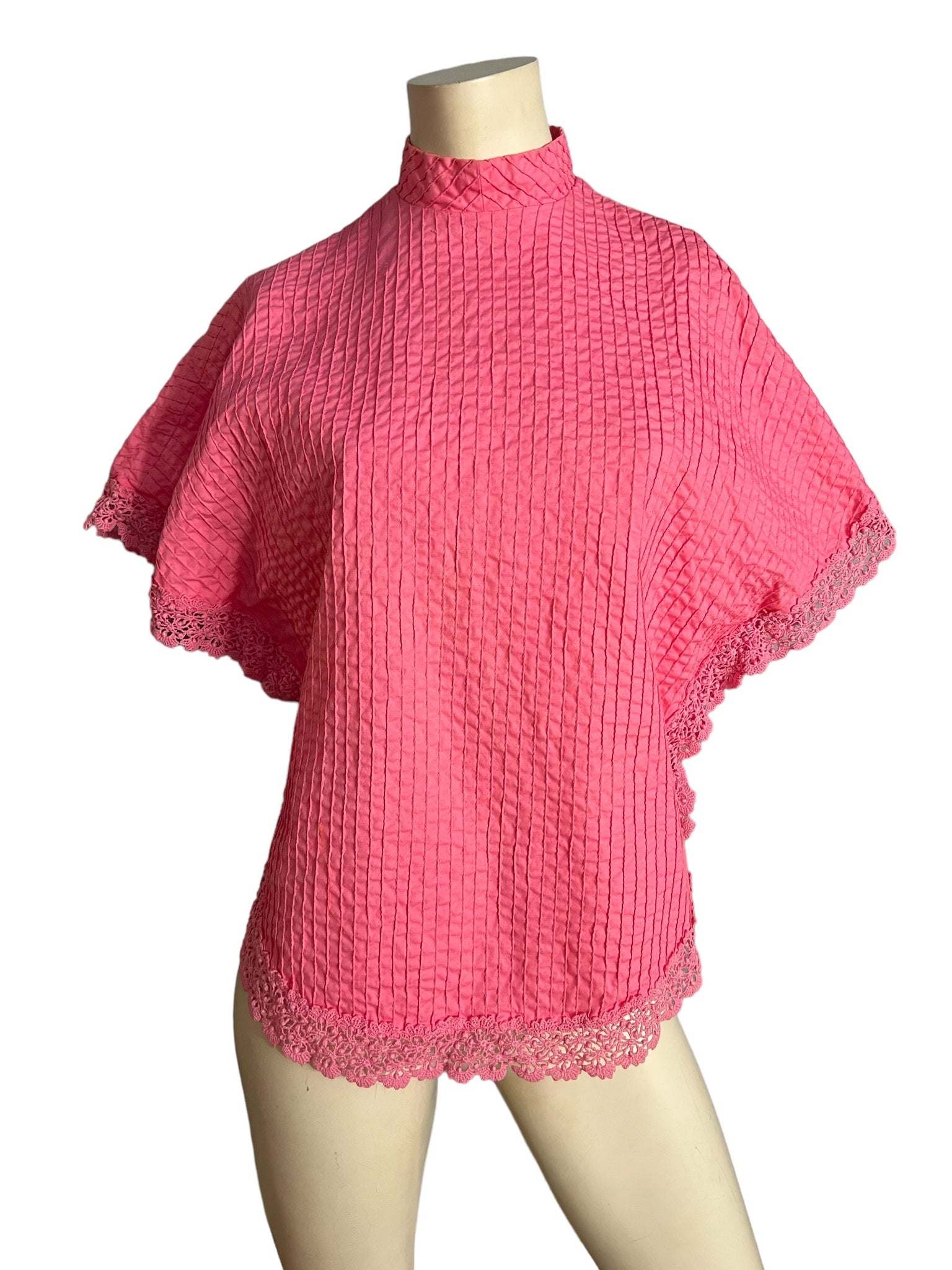 Vintage 60's pink caftan top M Lady Tucker