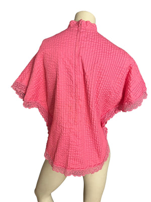 Vintage 60's pink caftan top M Lady Tucker