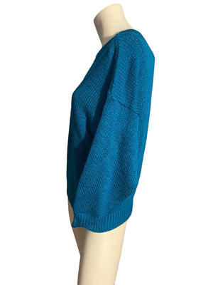 Vintage 80’s turquoise sweater L Alison J