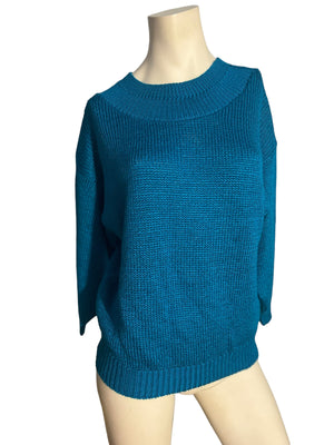 Vintage 80’s turquoise sweater L Alison J