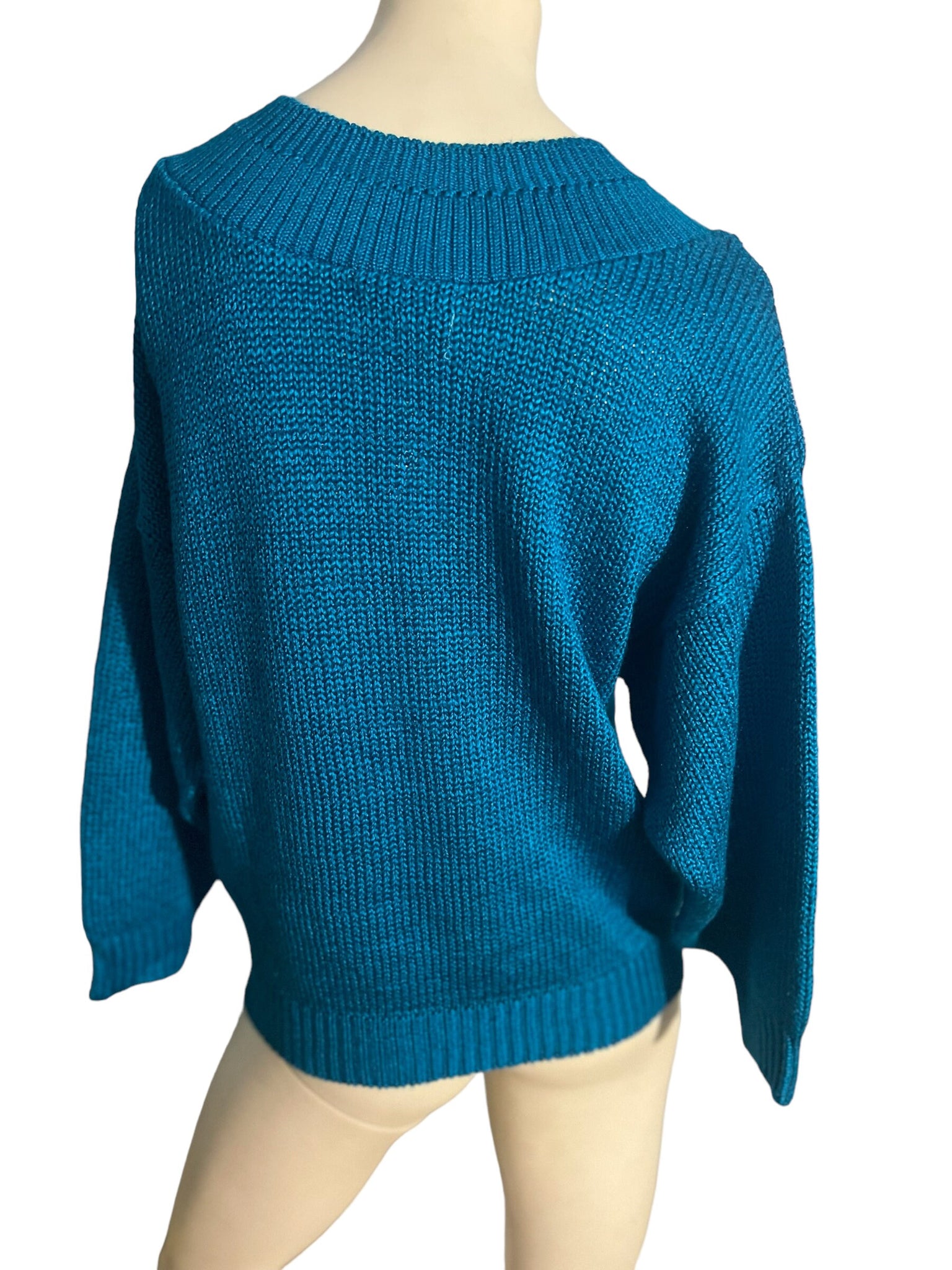 Vintage 80’s turquoise sweater L Alison J