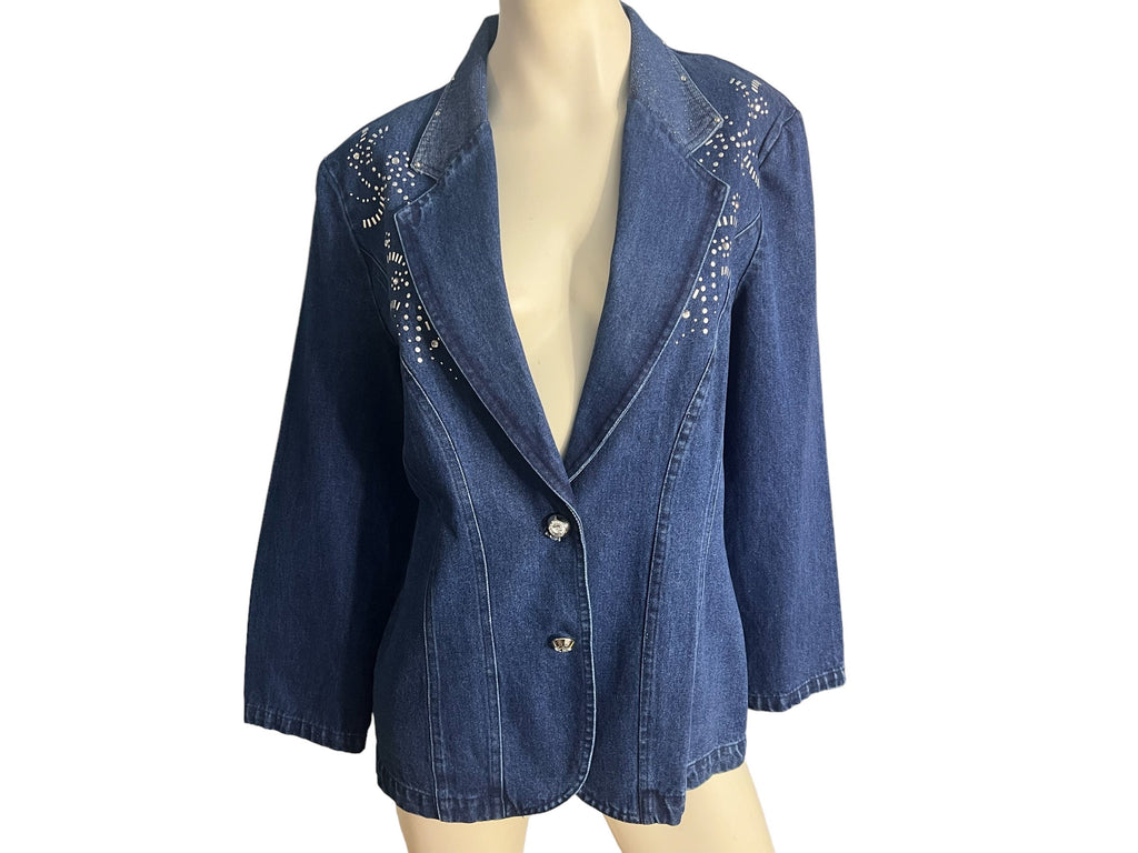 Vintage 80's jean jacket blazer 8 City Girl