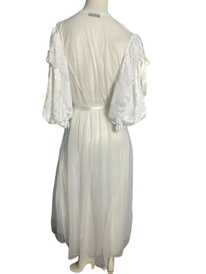 Vintage white peignoir nightgown set lingerie S