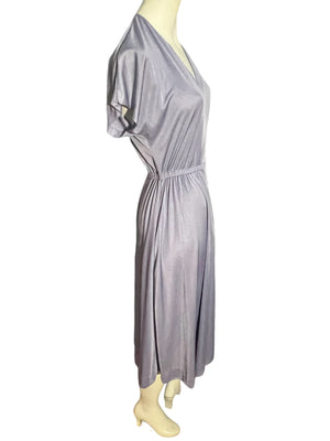 Vintage purple 70's wrap dress M L The Kollection