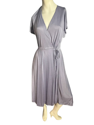 Vintage purple 70's wrap dress M L The Kollection