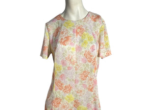 Vintage 70's floral dress L XL