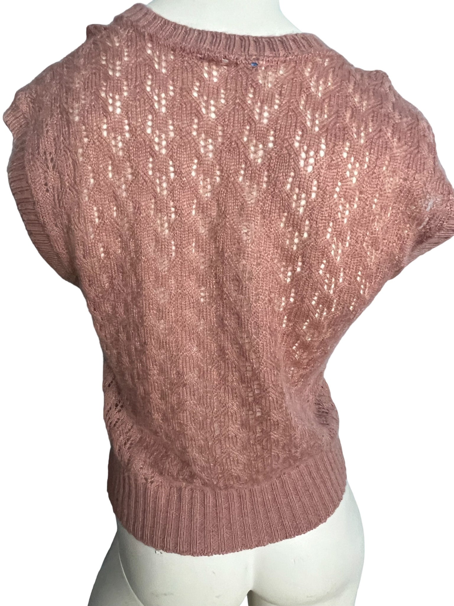 Vintage 70's pink sweater vest top M Sears