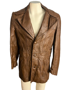 Vintage brown 70's leather jacket 40