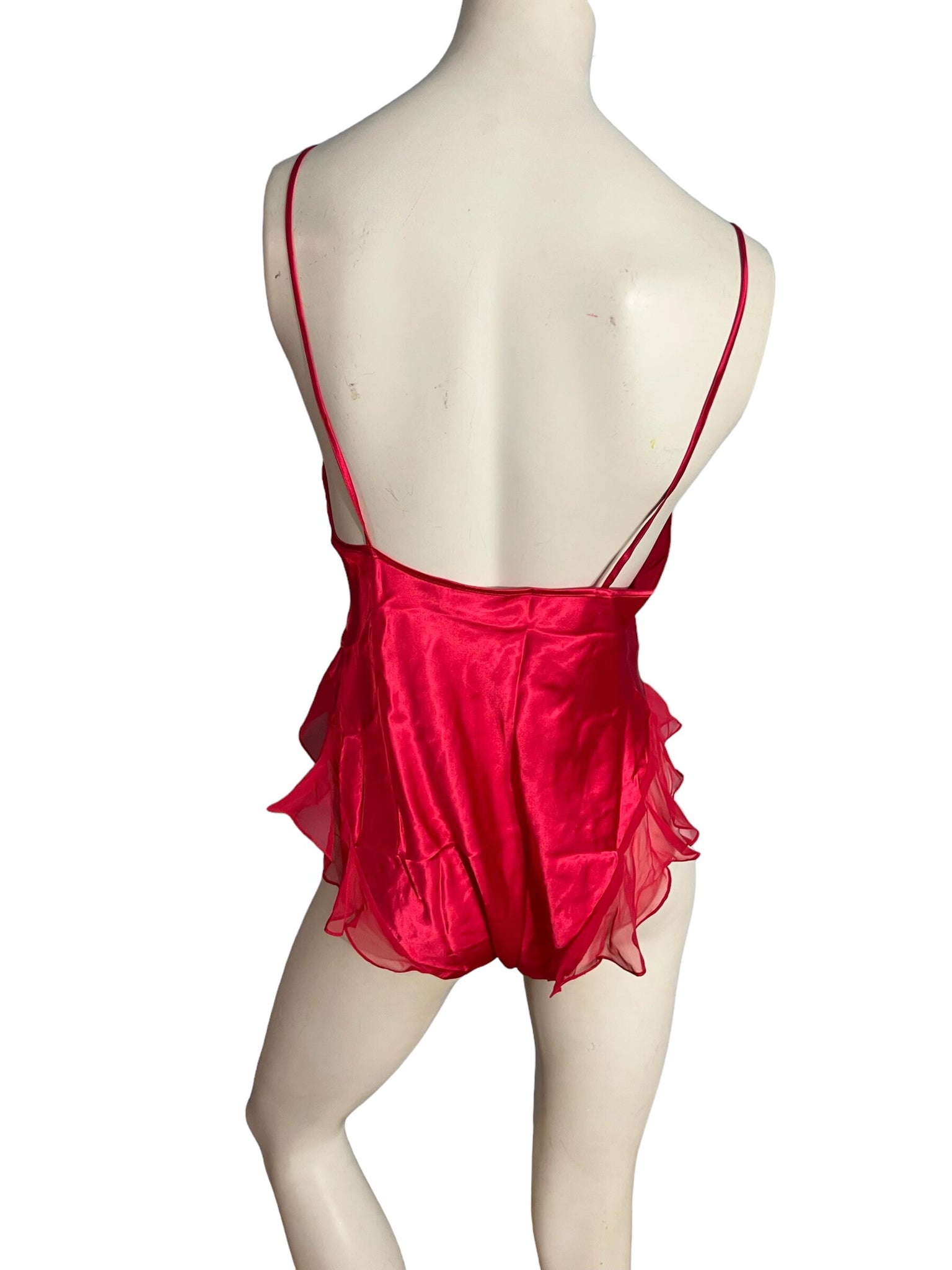 Vintage 80's red teddy lingerie M Linda Bis