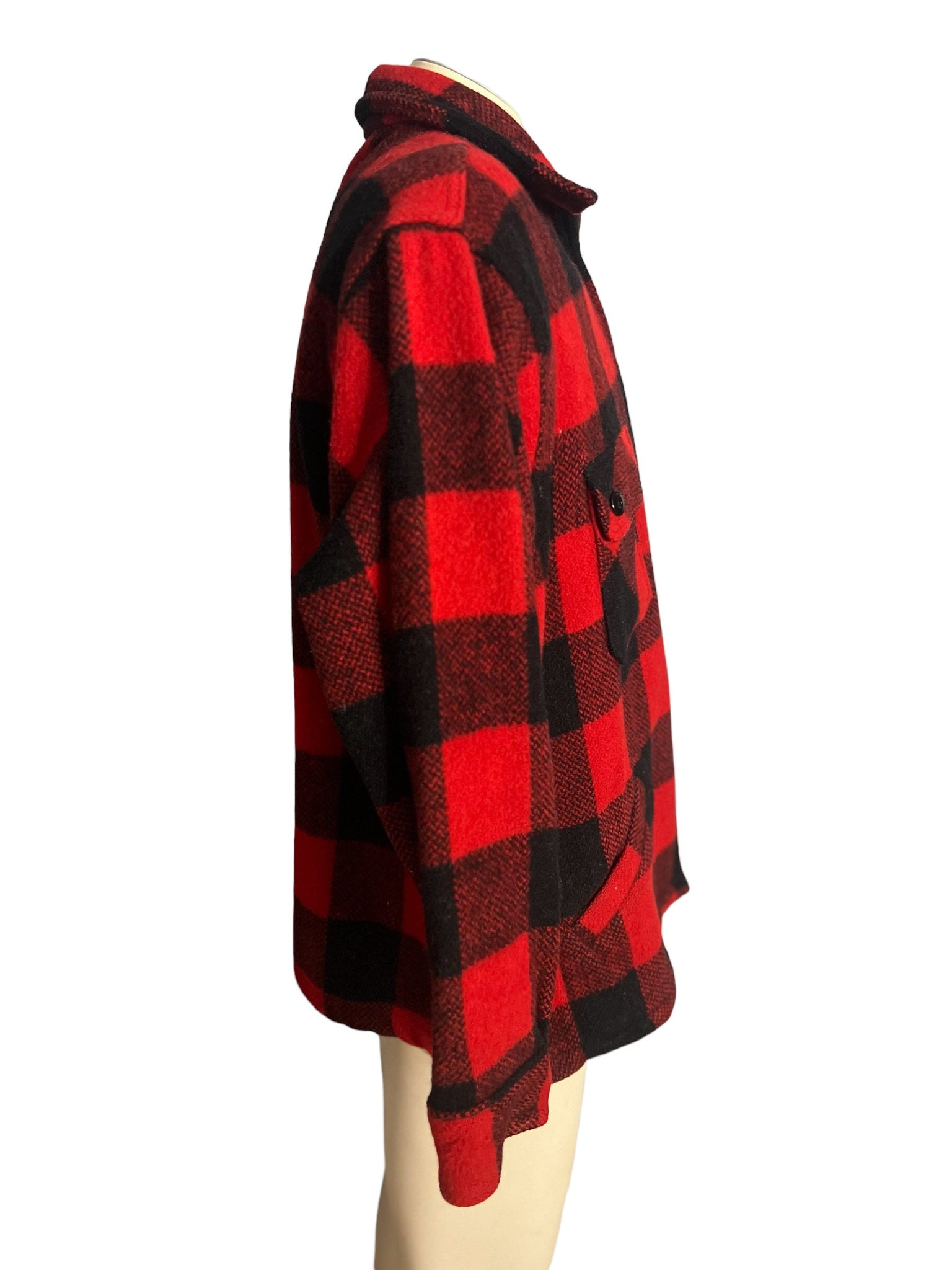 Vintage red & black wool jacket Winter King L XL