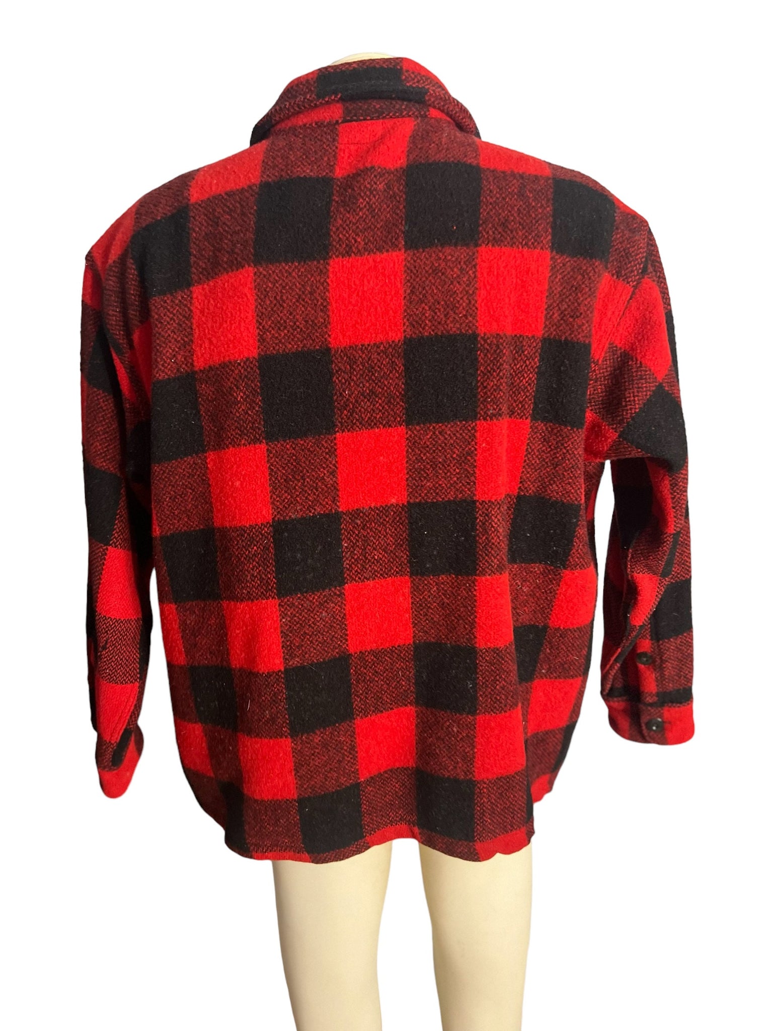 Vintage red & black wool jacket Winter King L XL