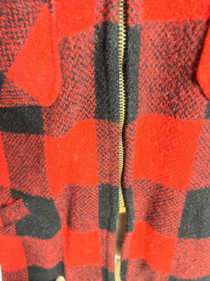 Vintage red & black wool jacket Winter King L XL