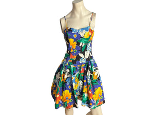 Vintage 80's tropical dress 3 XS S