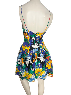 Vintage 80's tropical dress 3 XS S