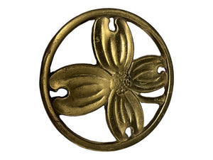 Vintage brass trivet dogwood flower