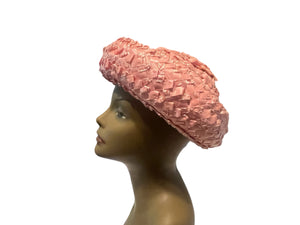 Vintage 60's pink straw hat Jacoff