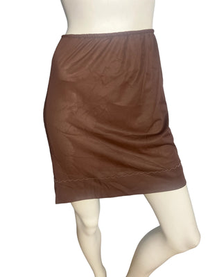 Vintage brown mini half slip S M