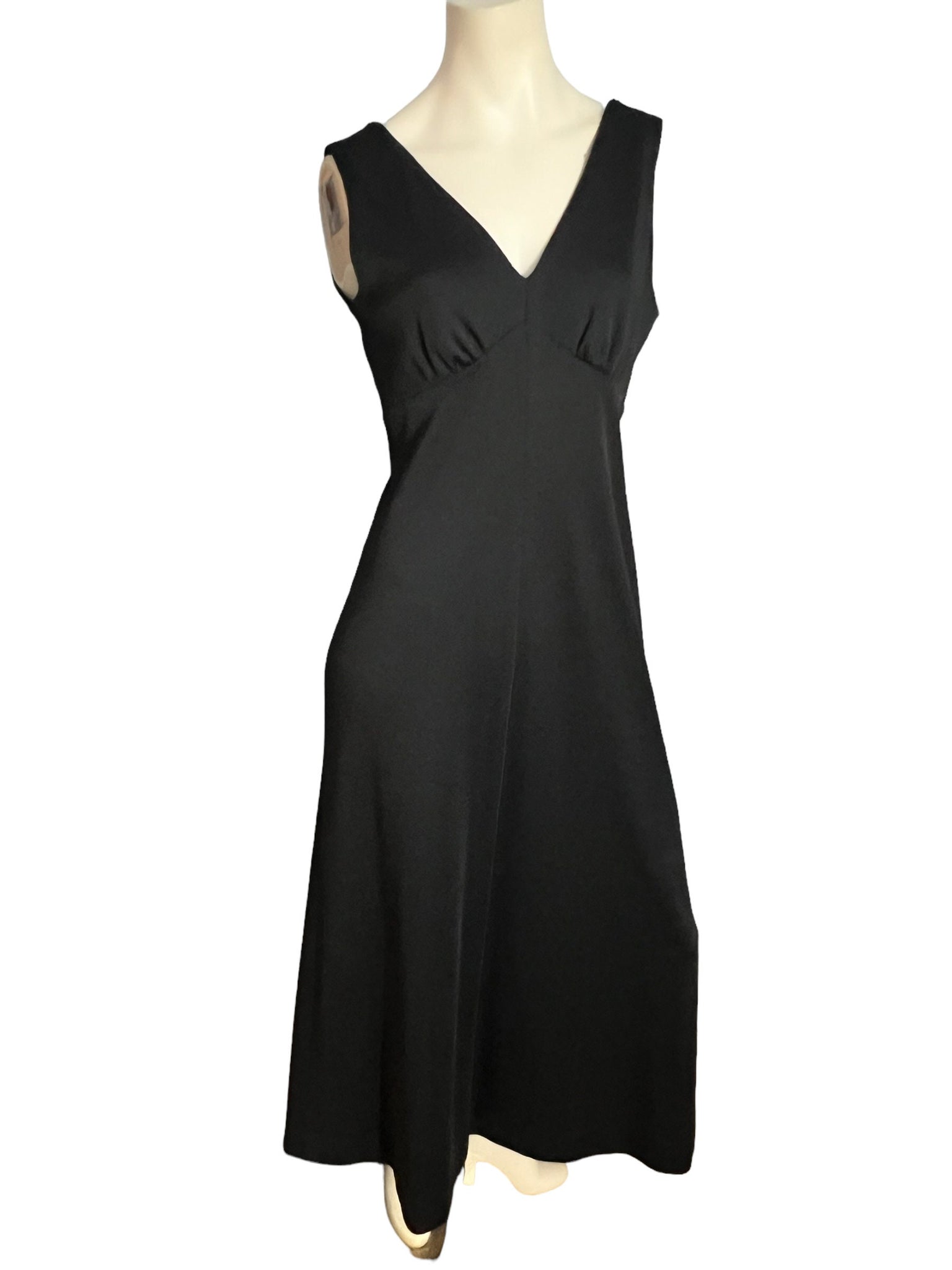 Vintage 70's black maxi dress L Fred Rothschild