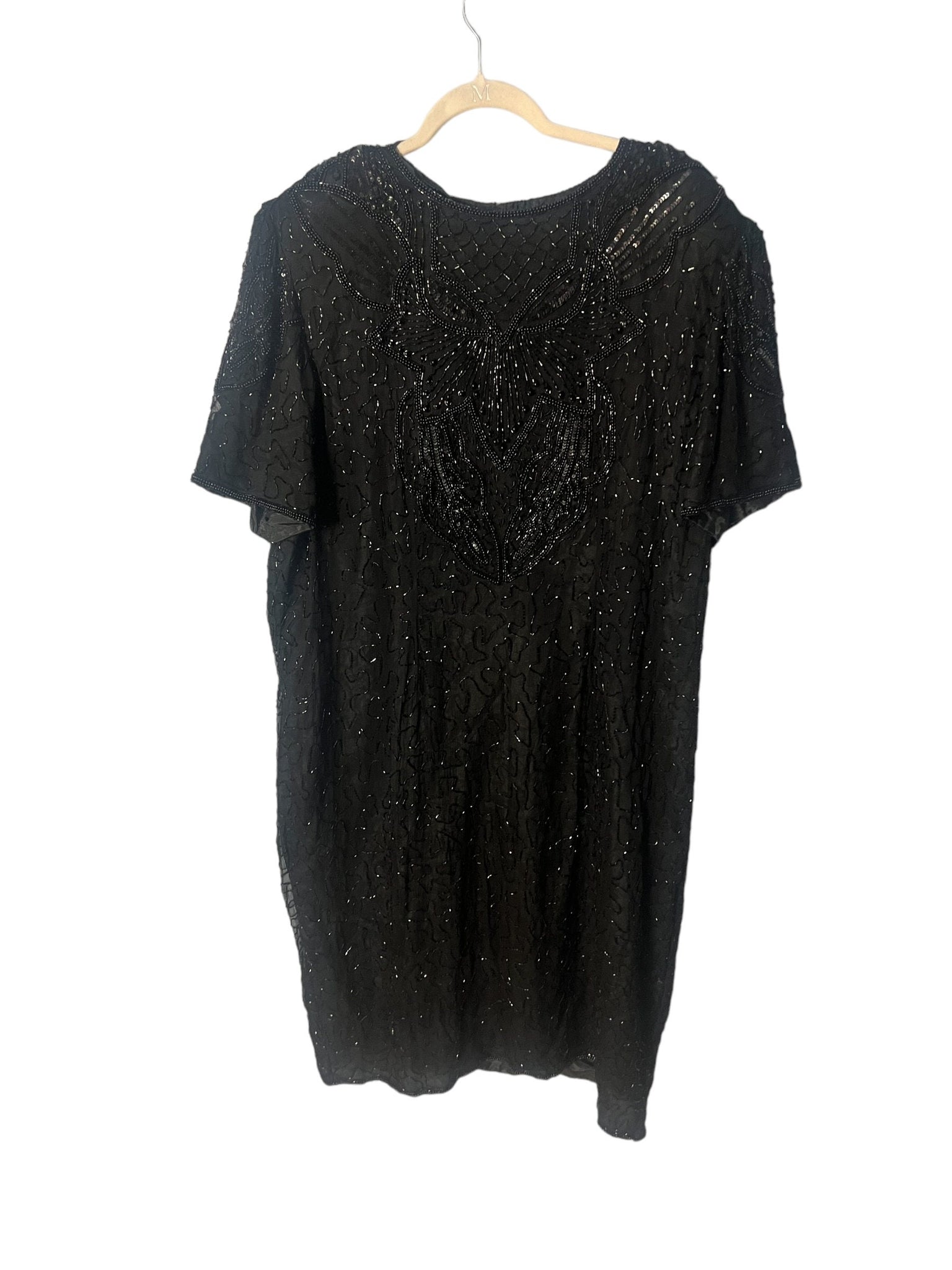 Vintage black bead dress AP Ltd 3x