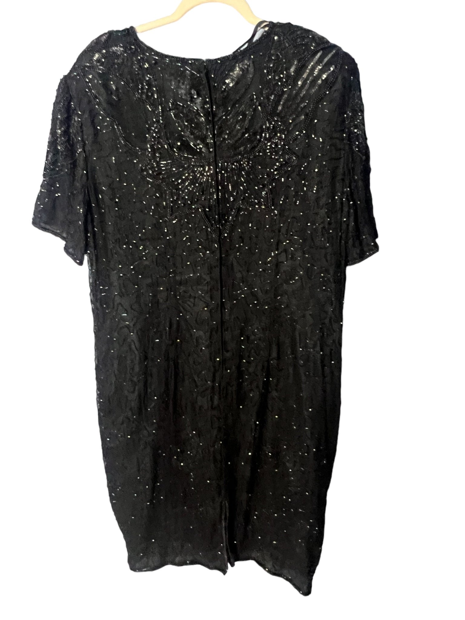 Vintage black bead dress AP Ltd 3x