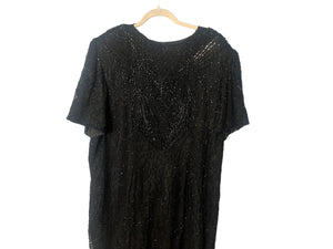 Vintage black bead dress AP Ltd 3x