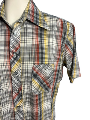 Vintage 70's plaid Arrow button up shirt L