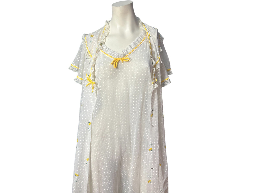 Vintage 60’s peignoir nightgown set M L