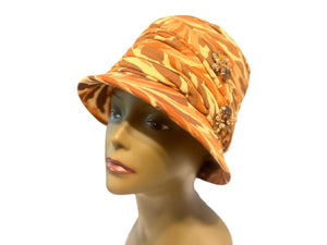 Vintage 60's mod brown pattern hat