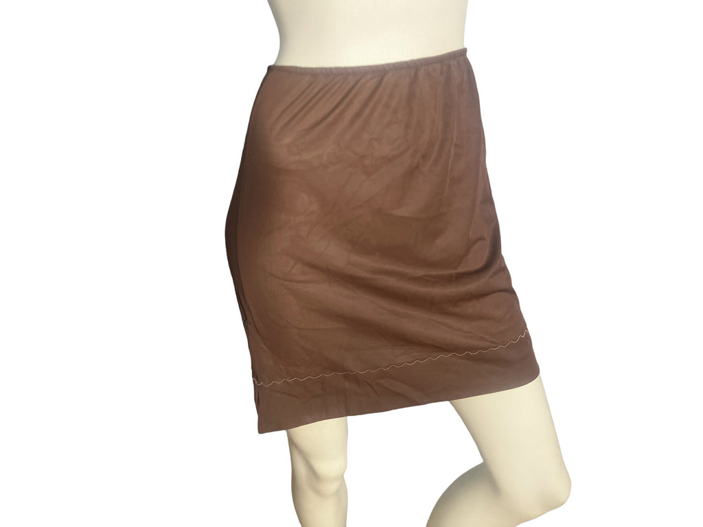 Vintage brown mini half slip S M