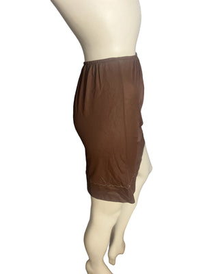 Vintage brown mini half slip S M