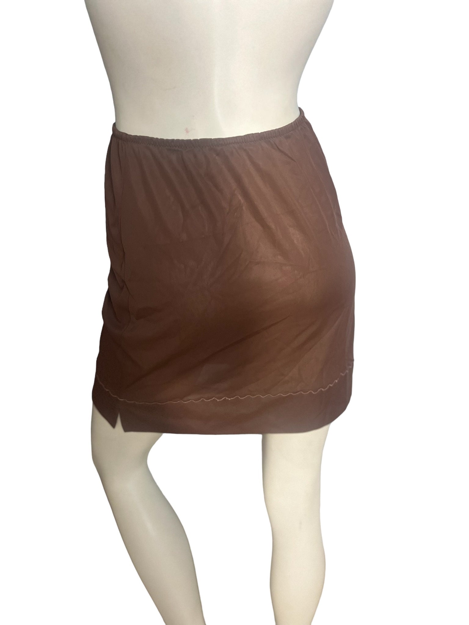 Vintage brown mini half slip S M