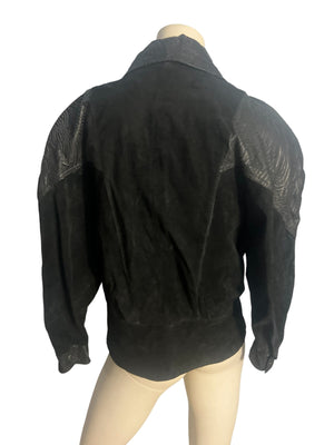 Vintage black 80's leather jacket IOU S