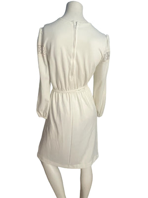 Vintage off white 70's midi dress M