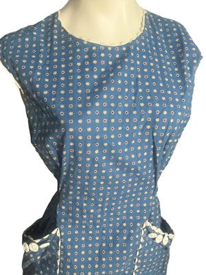 Vintage blue apron top shirt S M