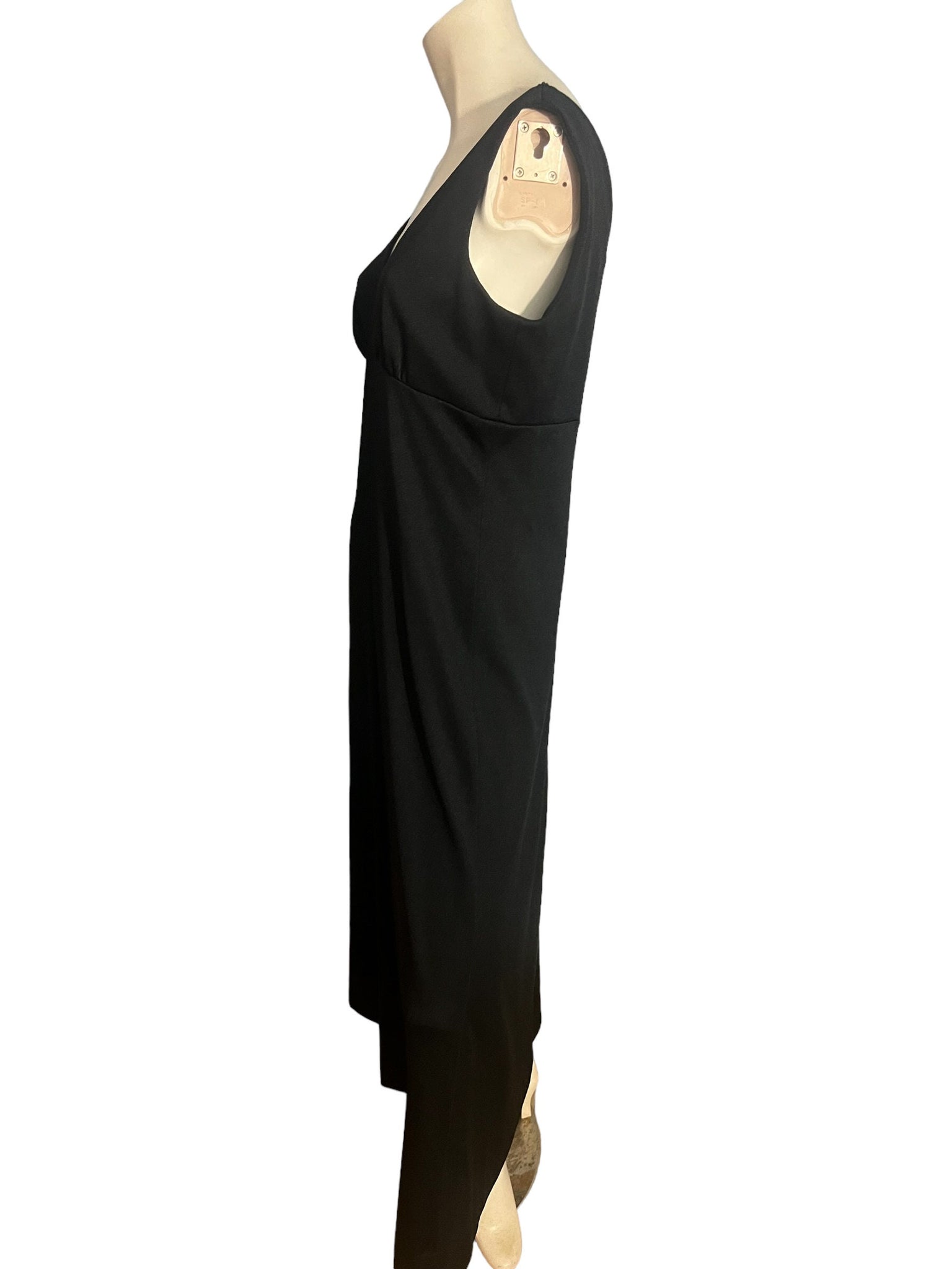 Vintage 70's black maxi dress L Fred Rothschild