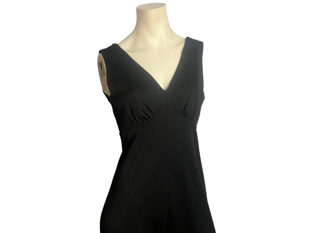 Vintage 70's black maxi dress L Fred Rothschild