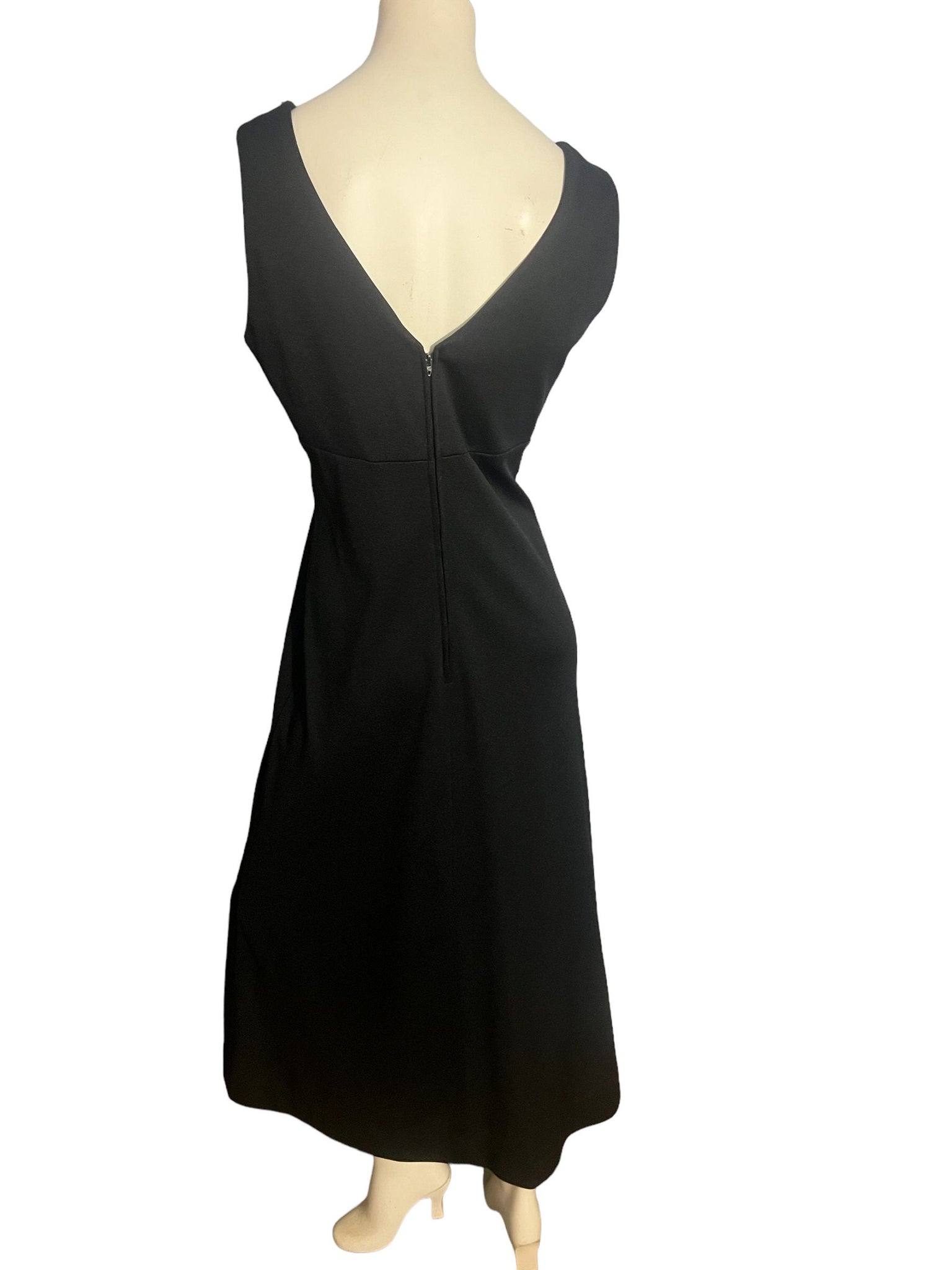 Vintage 70's black maxi dress L Fred Rothschild